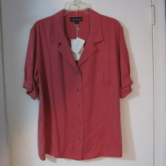 Monterey Bay Tops Monterey Bay Blouse Xl Nwt Dusty Rose Button Up